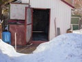 open door of a metal garage Royalty Free Stock Photo