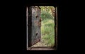 Open the door of the old bunker Royalty Free Stock Photo