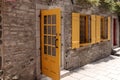 Open door in the old town of Quebec City