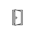 Open door outline icon Royalty Free Stock Photo