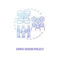 Open-door policy concept icon