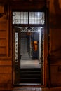 Open door reveals a dark and mysterious hallway in Vere, Mtatsminda District, Tbilisi, Georgia Royalty Free Stock Photo