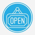 Open door sign vector icon sign symbol Royalty Free Stock Photo