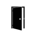 Open Door Silhouette Black and White Illustration Royalty Free Stock Photo