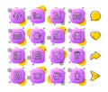 Open door, Street light and House dimension line icons. For web app, printing. App 3d buttons icons. Vector