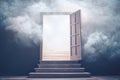 An open door to free the mind, a metaphor for fullness and freedom. Ai generated Royalty Free Stock Photo