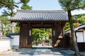 Open door to Japanese garden in early autumn Royalty Free Stock Photo