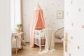 Open door to pink nursery Royalty Free Stock Photo