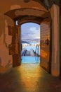 Open door to the sea. Royalty Free Stock Photo