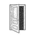 open door to space sketch vector illustration