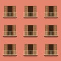 Open Doors With Balcony Vintage Style Royalty Free Stock Photo