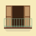 Open Doors With Balcony Vintage Style Royalty Free Stock Photo