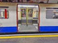Open doors of a London Underground tube train Royalty Free Stock Photo