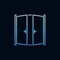 Open Doors vector concept colorful thin line icon Royalty Free Stock Photo