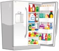 Open double width fridge