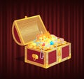 Loot Box with Gemstone, Brilliant and Coin Vector