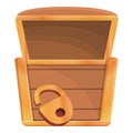 Open dower chest icon, cartoon style