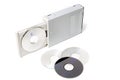 open dvd-rom on white Royalty Free Stock Photo