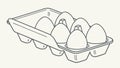 Open Egg Carton with Fresh Eggs Vector Illustration, vector design Generative AI Royalty Free Stock Photo