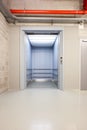 Open elevator in the hall Royalty Free Stock Photo
