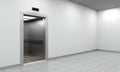 Open elevator, three-quarter view - 3D rendering Royalty Free Stock Photo