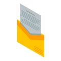 Open email icon, isometric style