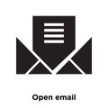 Open email icon vector isolated on white background, logo concept of Open email sign on transparent background, black filled Royalty Free Stock Photo