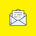 Open email message line icon