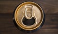 An open and empty aluminum can with drinks. Royalty Free Stock Photo