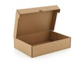 Open empty brown cardboard box isolated on white background Royalty Free Stock Photo