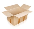 Open empty brown cardboard box Royalty Free Stock Photo