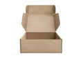 Open empty brown cardboard box on white background Royalty Free Stock Photo