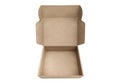 Open empty brown cardboard box on white background Royalty Free Stock Photo