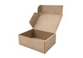 Open empty brown cardboard box on white background Royalty Free Stock Photo