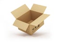 Open empty cardboard box 3d illustration, Royalty Free Stock Photo