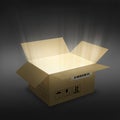 Open empty cardboard box 3d illustration, Royalty Free Stock Photo