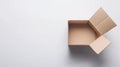 Opened Cardboard Box on White Background, Top View - Shipping and Delivery Concept Royalty Free Stock Photo