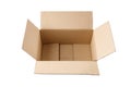 Open empty cardboard box isolated on white Royalty Free Stock Photo