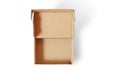 Open empty cardboard box isolated on a white background with clipping path Royalty Free Stock Photo