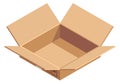 Open empty cardboard box. Isometric cargo icon Royalty Free Stock Photo