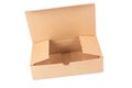 Open empty cardboard brown box container isolated in white background Royalty Free Stock Photo