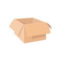 Open empty cardboard cartoon icon