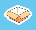 Open Empty Cardborad Box Isolated Illustration