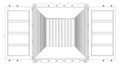 Open Empty Cargo Container. Wire-frame style Royalty Free Stock Photo