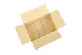 Open empty carton corrugated cardboard box Royalty Free Stock Photo