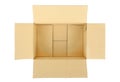 Open empty carton corrugated cardboard box Royalty Free Stock Photo