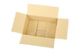 Open empty carton corrugated cardboard box Royalty Free Stock Photo