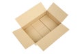 Open empty carton corrugated cardboard box Royalty Free Stock Photo