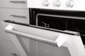 Open empty electric oven in kitchen Royalty Free Stock Photo