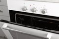 Open empty electric oven in kitchen Royalty Free Stock Photo